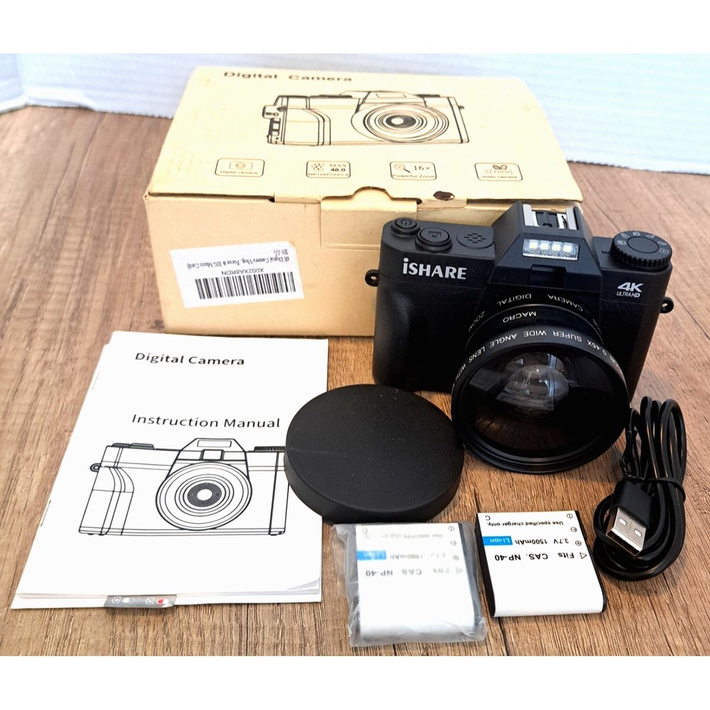 iSHARE 4K Ultra HD Digital Video Camera 20X Optical Zoom w/Manual, Box + TESTED